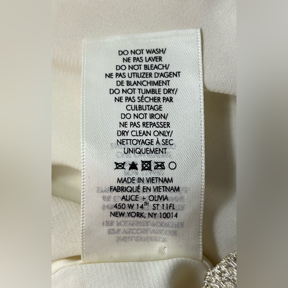 Alice & Olivia Dress Womens 8 Light Gold Metallic Lace Shift Mod Mini Cocktail - Picture 15 of 15